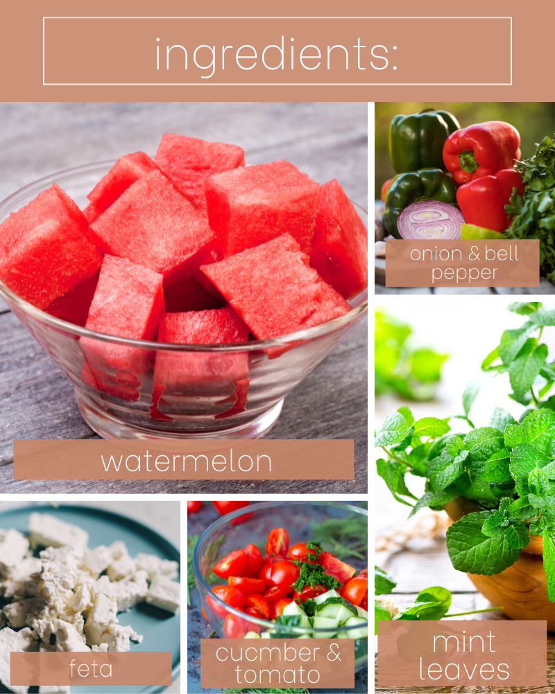 Tomato & Watermelon Salad Recipe Ingredients