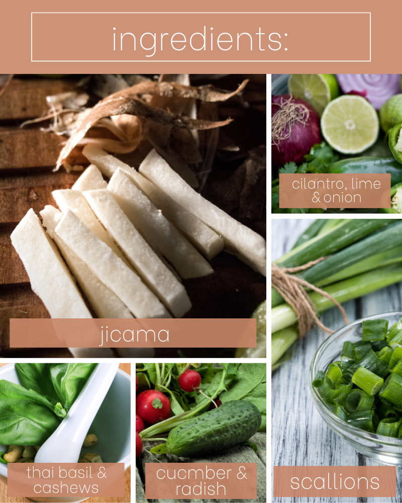 Low Carb / Paleo Vietnamese Jicama Noodle Salad Recipe Ingredients