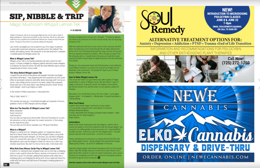 Vegas Cannabis Magazine Sip Nibble and Trip Article June 2023